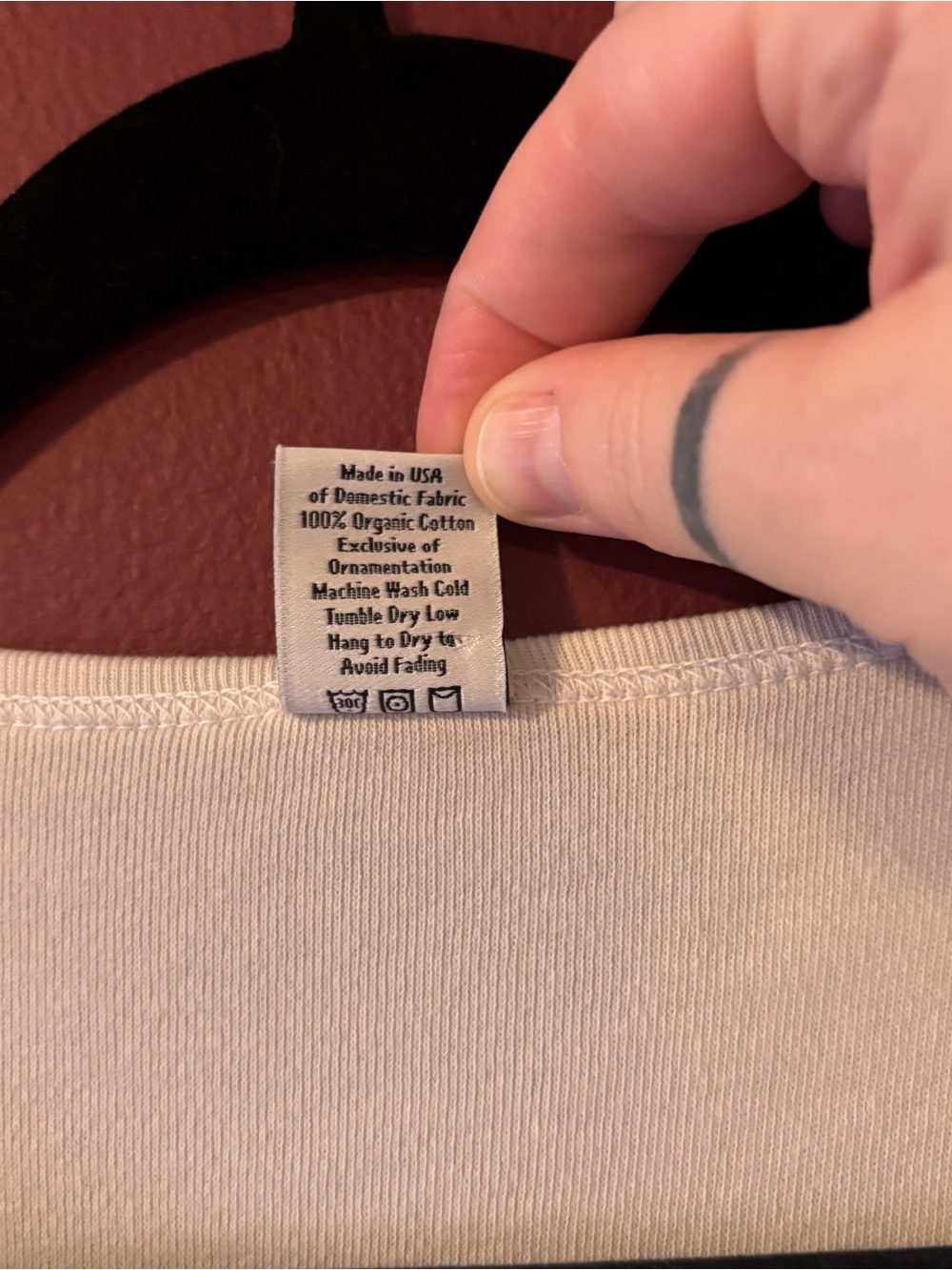 Prairie Underground Organic Cotton 1/4 Sleeve Boxy Cut T Shirt Sz S White Beige - Picture 4 of 4